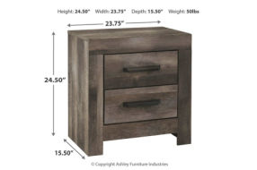 Wynnlow Queen Crossbuck Panel Bed, Dresser, Mirror, and Nightstand-Gray