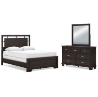 Signature Design by Ashley Covetown Queen Panel Bed, Dresser and Mirror