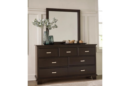 Signature Design by Ashley Covetown King Panel Bed, Dresser and Mirror