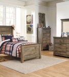 Trinell Twin Panel Bed with Mirrored Dresser