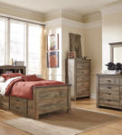 Signature Design by Ashley Trinell Twin Bookcase Bed with 2 Storage Drawers