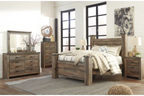 Signature Design by Ashley Trinell Queen Poster Bed-Brown