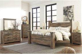 Signature Design by Ashley Trinell King Poster Bed-Brown