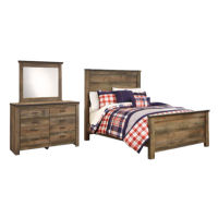 Trinell Full Panel Bed with Mirrored Dresser