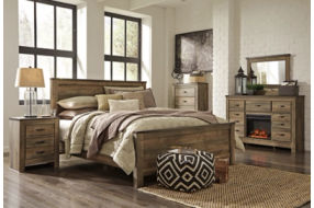 Signature Design by Ashley Trinell King Panel Bed-Brown