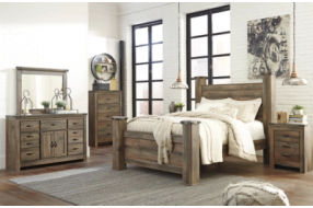 Signature Design by Ashley Trinell Queen Poster Bed-Brown