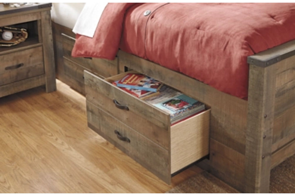 Signature Design by Ashley Trinell Twin Bookcase Bed with 2 Storage Drawers