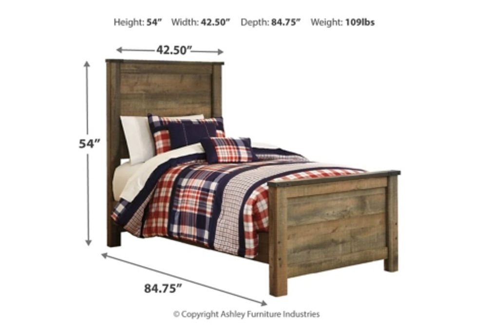 Trinell Twin Panel Bed with Mirrored Dresser