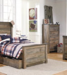 Signature Design by Ashley Trinell Twin Panel Bed with 1 Large Storage Drawer