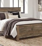 Signature Design by Ashley Trinell Queen Panel Bed and Nightstand-Brown