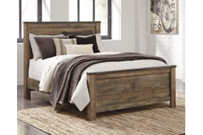 Signature Design by Ashley Trinell Queen Panel Bed and Nightstand-Brown