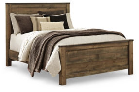 Signature Design by Ashley Trinell Queen Panel Bed and Nightstand-Brown