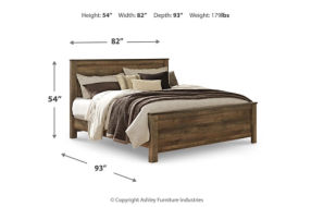 Signature Design by Ashley Trinell King Panel Bed and Nightstand-Brown