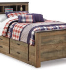 Signature Design by Ashley Trinell Twin Panel Bed with Storage and Nightstand