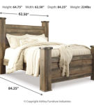 Signature Design by Ashley Trinell Queen Poster Bed and Nightstand-Brown