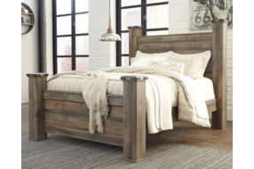 Trinell Queen Poster Bed, Dresser, Mirror and Nightstand-Brown