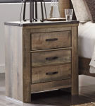 Signature Design by Ashley Trinell Queen Panel Bed and Nightstand-Brown