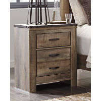 Signature Design by Ashley Trinell Queen Poster Bed and Nightstand-Brown