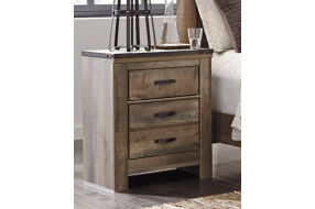 Signature Design by Ashley Trinell Queen Panel Bed and Nightstand-Brown