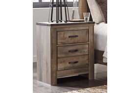 Signature Design by Ashley Trinell Queen Poster Bed and Nightstand-Brown