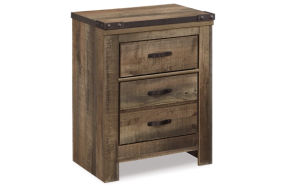 Signature Design by Ashley Trinell King Panel Bed and Nightstand-Brown