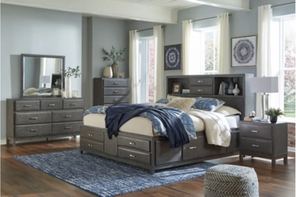 Signature Design by Ashley Caitbrook King Storage Bed, Dresser and Mirror