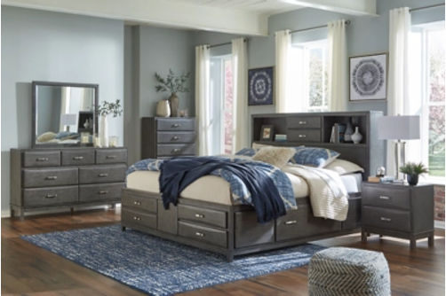 Caitbrook California King Storage Bed, Dresser and Mirror-