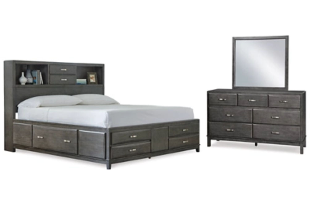 Signature Design by Ashley Caitbrook Queen Storage Bed, Dresser and Mirror