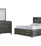 Caitbrook California King Storage Bed, Dresser and Mirror-