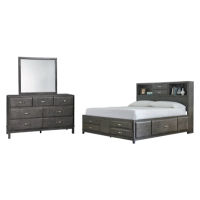 Caitbrook California King Storage Bed, Dresser and Mirror-