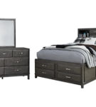 Signature Design by Ashley Caitbrook Full Storage Bed with Mirrored Dresser