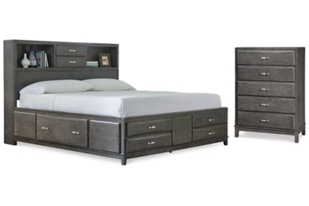 Signature Design by Ashley Caitbrook Queen Storage Bed and Chest-Gray