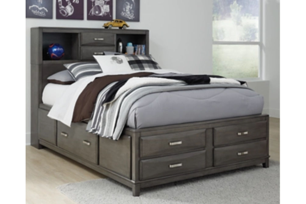 Signature Design by Ashley Caitbrook Full Storage Bed with 7 Drawers-Gray