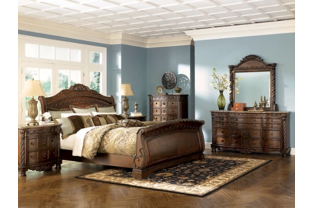 Millennium by Ashley North Shore King Sleigh Bed-Dark Brown