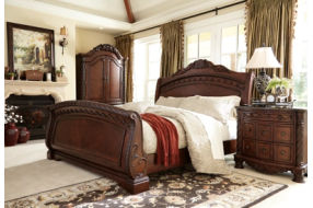 Millennium by Ashley North Shore King Sleigh Bed-Dark Brown