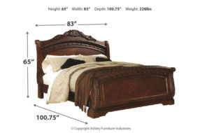 Millennium by Ashley North Shore California King Sleigh Bed-Dark Brown