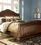 Millennium by Ashley North Shore Queen Sleigh Bed-Dark Brown