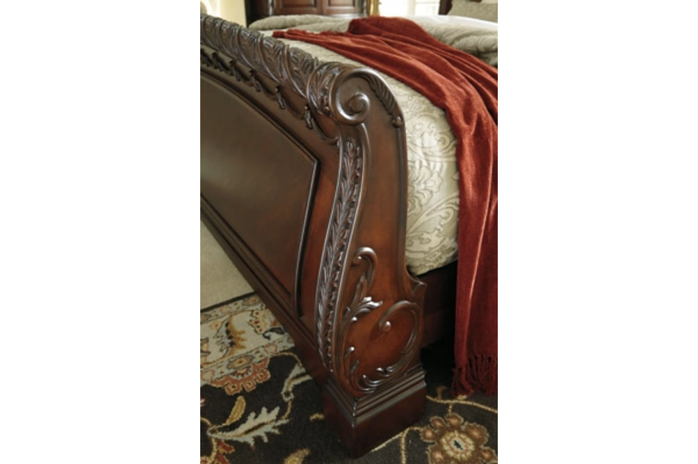 Millennium by Ashley North Shore Queen Sleigh Bed-Dark Brown