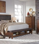 Ralene Queen Upholstered Storage Bed with Mirrored Dresser