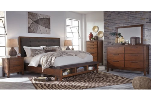 Signature Design by Ashley Ralene Queen Upholstered Panel Bed-Dark Brown