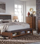 Signature Design by Ashley Ralene King Upholstered Panel Bed-Dark Brown