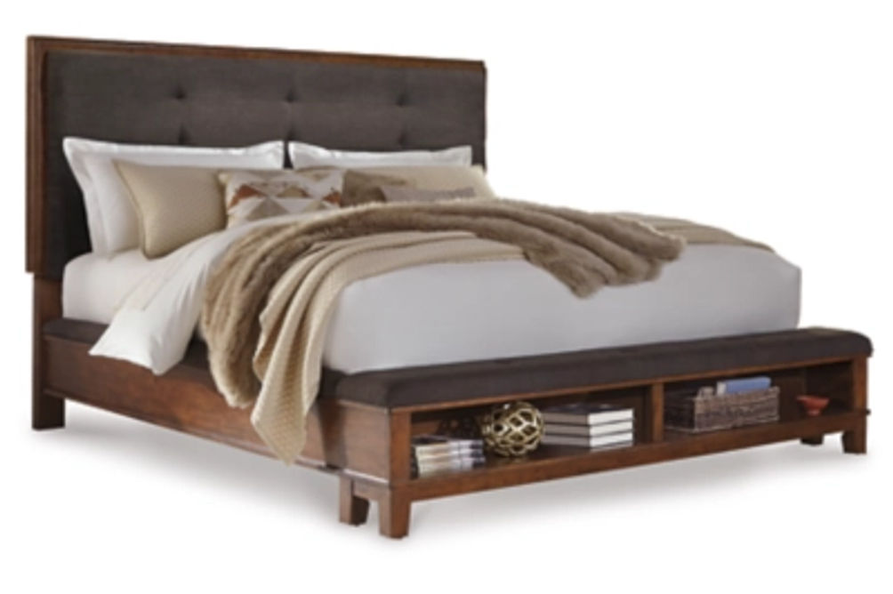 Signature Design by Ashley Ralene Queen Upholstered Panel Bed-Dark Brown