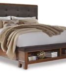 Signature Design by Ashley Ralene King Upholstered Panel Bed-Dark Brown