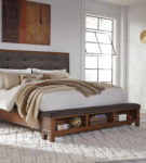 Signature Design by Ashley Ralene King Upholstered Panel Bed-Dark Brown