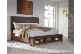 Signature Design by Ashley Ralene King Upholstered Panel Bed-Dark Brown