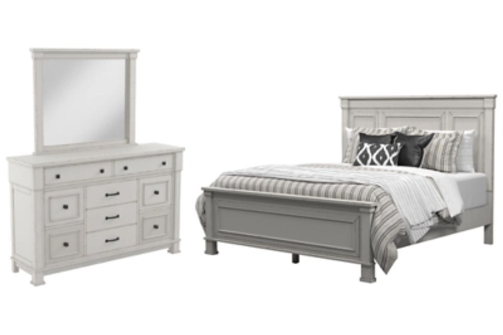 Jennily Queen Panel Bed with Dresser and Mirror