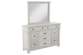 Jennily Queen Panel Bed with Dresser and Mirror
