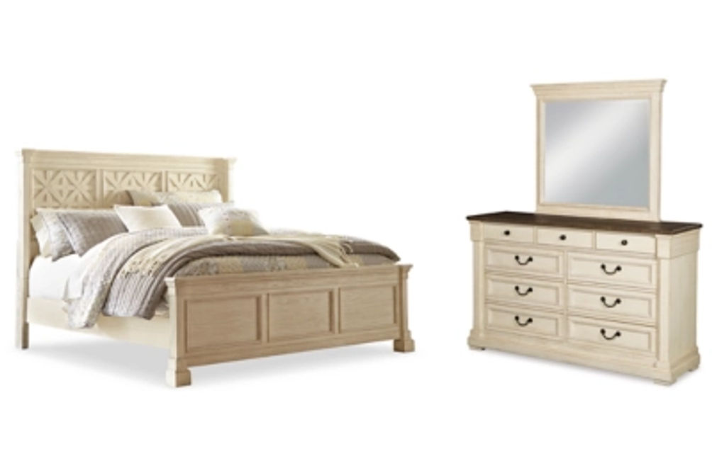 Signature Design by Ashley Bolanburg King Panel Bed, Dresser and Mirror