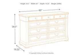 Signature Design by Ashley Bolanburg King Panel Bed and Dresser-Antique White