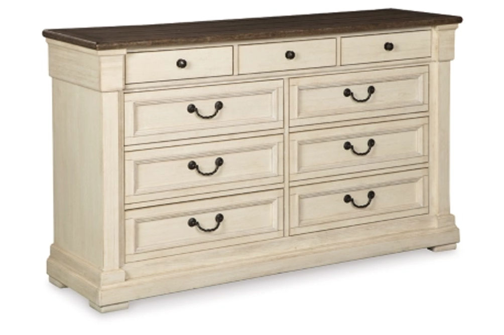 Signature Design by Ashley Bolanburg King Panel Bed and Dresser-Antique White